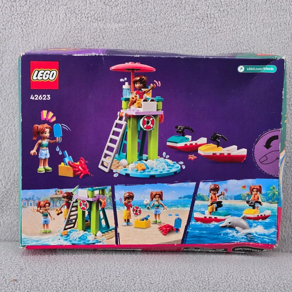 LEGO Friends NIB with Wear 42623 Beach Water Scooter Lifeguard Tower Building